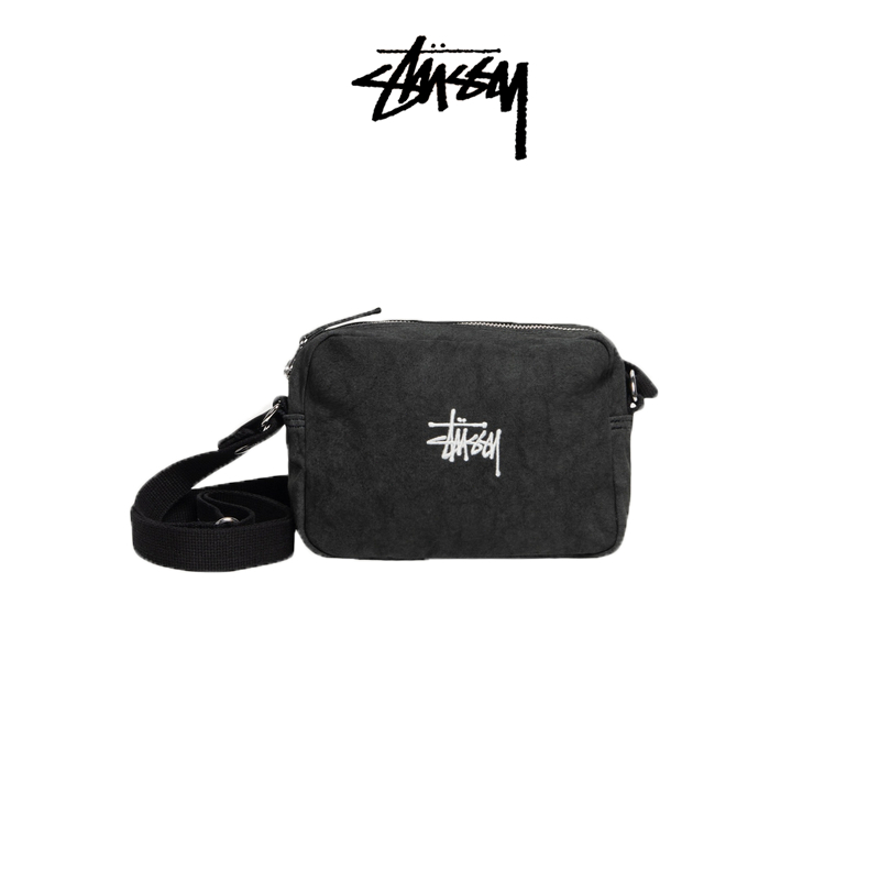 [ของแท้ 100%] Stussy พร้อมส่ง/แพ็คเก็ต stussy กระเป๋าผ้าแคนวาสทรงสี่เหลี่ยมเล็กสะพายไหล่ข้างเดียว ปักตัวอักษร