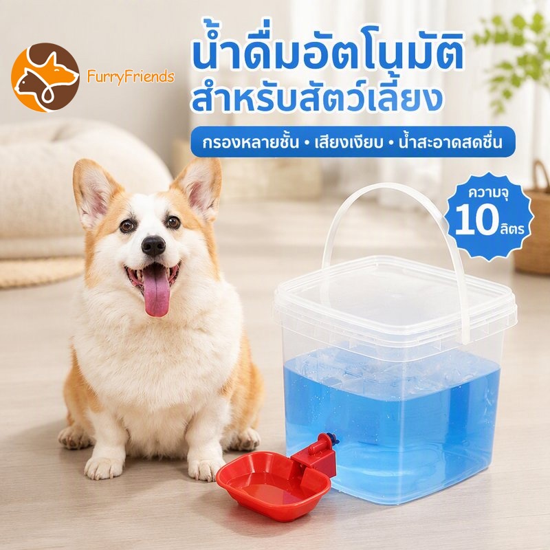 ที่ให้น้ำสัตว์เลี้ยงอัตโนมัติ ที่ให้น้ำสุนัข ถังน้ำจุใหญ่ ระบบเติมน้ำอัตโนมัติ ดื่มได้หลายวัน
