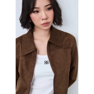 Vicky classic suede jacket 🤎 Basicselected แจ็คเก็ตกันหนาว หนังกลับ