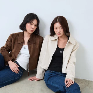 Vicky classic suede jacket 🤎 Basicselected แจ็คเก็ตกันหนาว หนังกลับ