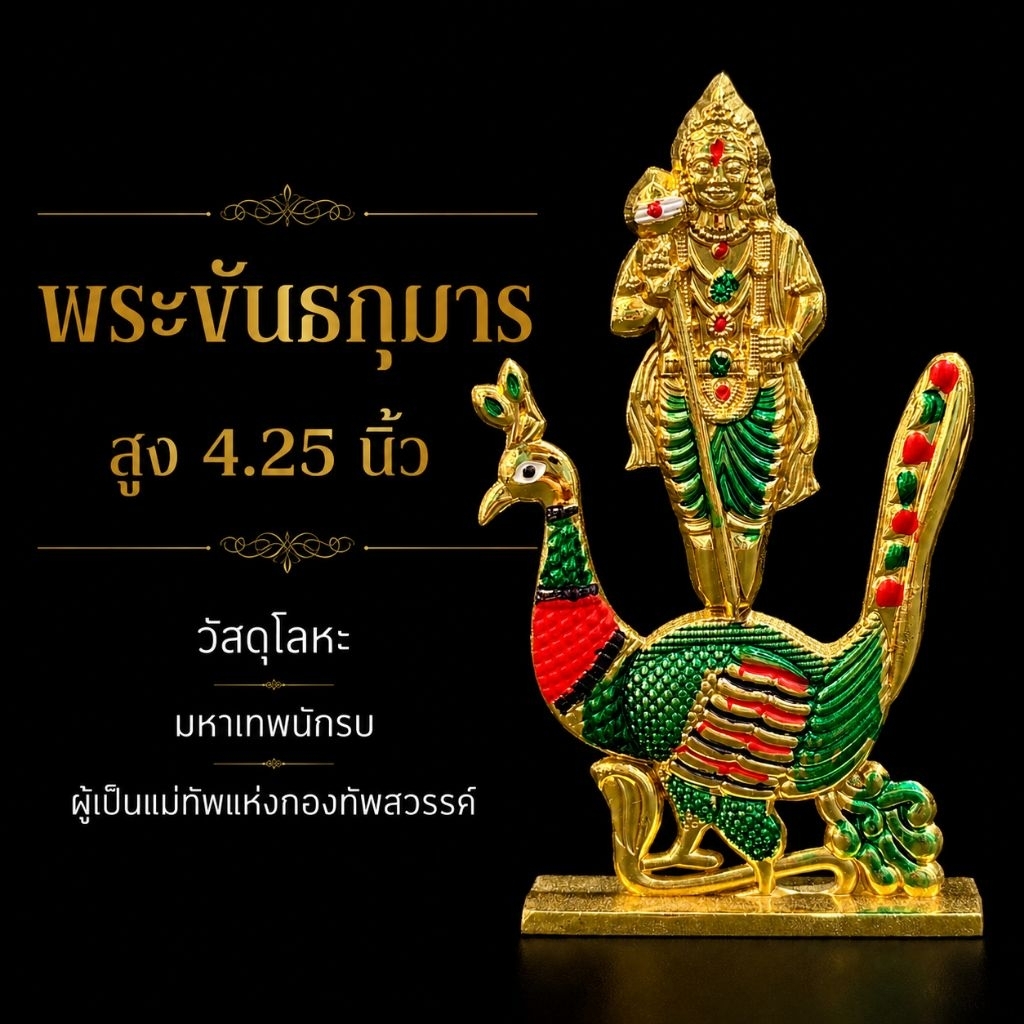พระขันธกุมารยืนบนนกยูง_4นิ้ว