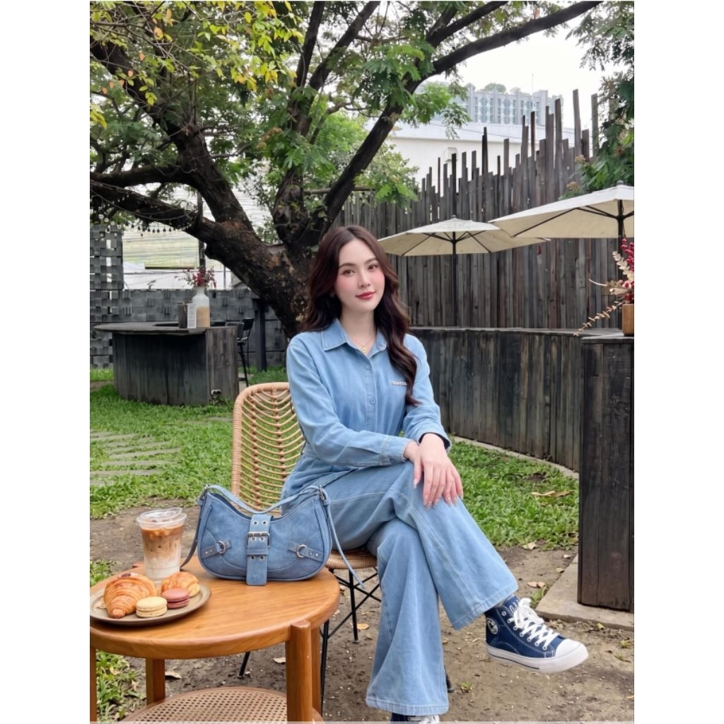 AN106-XL เซตเสื้อแขนยาวคอปก กางเกงขายาว ป้าย The Alner sz.XL