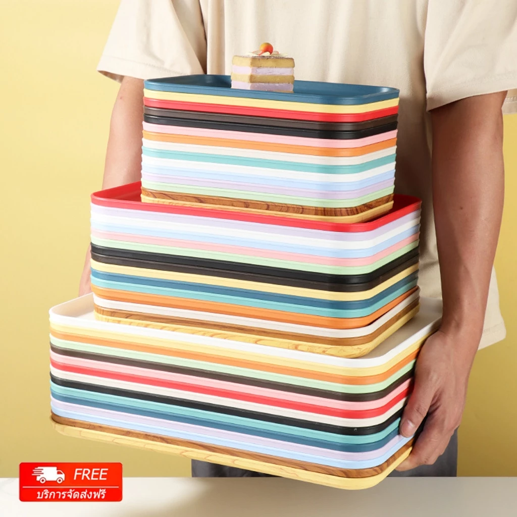 ถาด ใส่อาหาร ถาดฟางข้าวสาลี พลาสติก เสิร์ฟอาหาร จาน มีหลายขนาด สําหรับใส่อาหาร - จัดส่งจากประเทศไทย