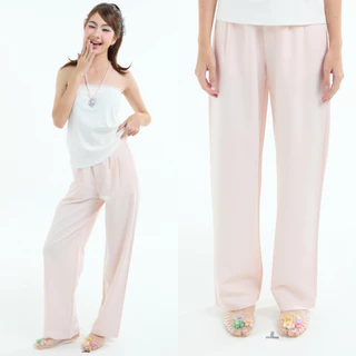 Bemingpants097(XS-5XL) - Papfy pants - กางเกงขายาวทรงขาตรงดีไซน์เรียบผ้าทิ้งตัว