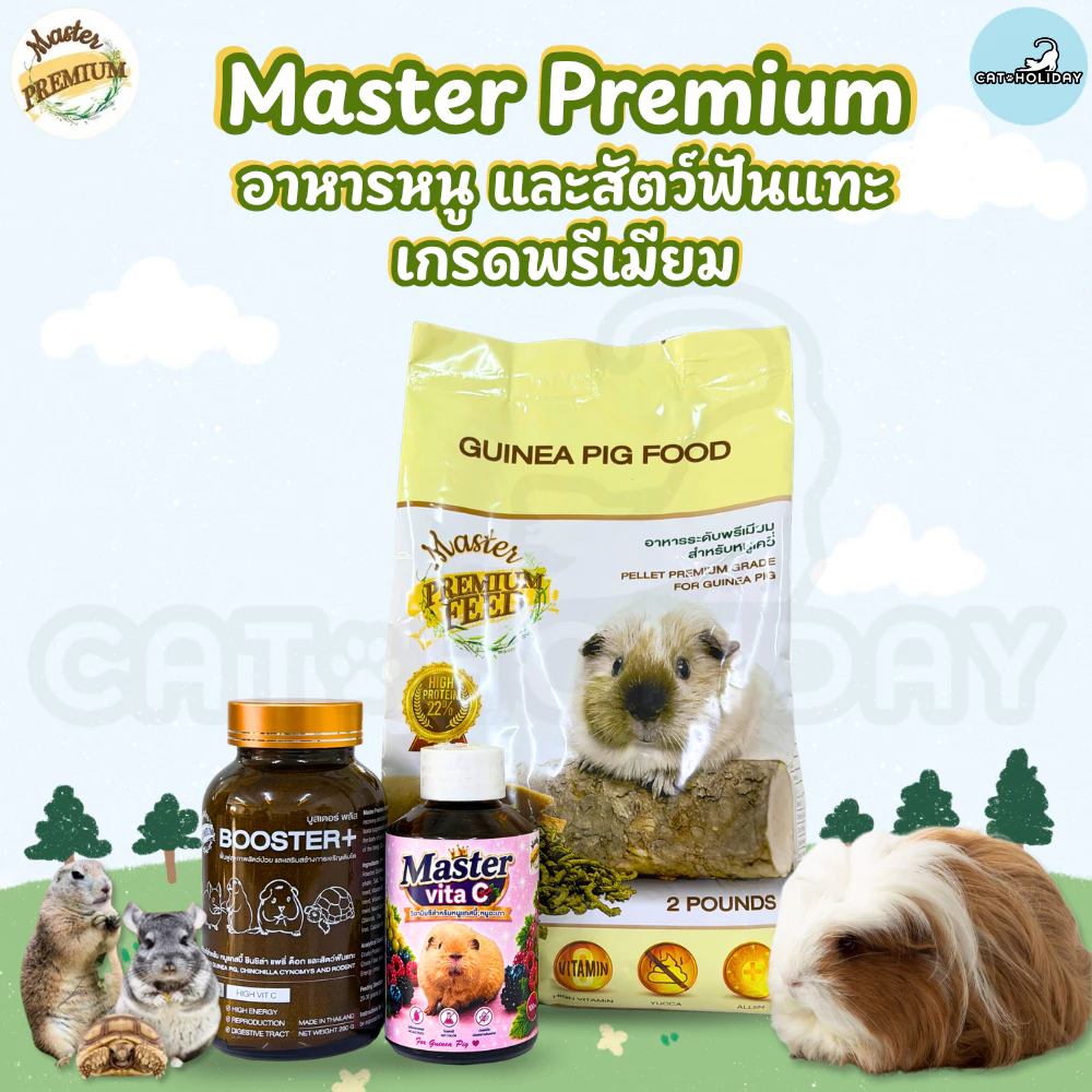 อาหารหนู Master Guinea Pig Food มาสเตอร์ อาหารเม็ดพรีเมียม อาหารหนูแกสบี้ วิตามินหนูแกสบี้ หนูตะเภา หนูเควี่ สัตว์ฟันแทะ