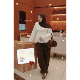 Heartmade-Mikku top🪞🤎(สินค้าพร้อมส่งสีพื้น/ลายจุด(ใหม่)🤏🏻👀