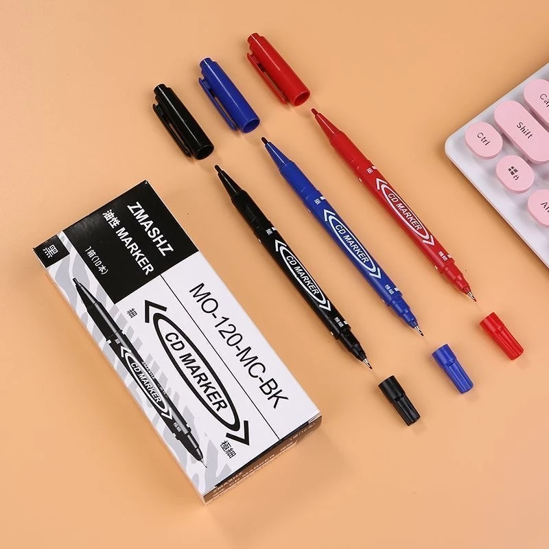 ปากกา Marker 2 หัว CD Marker ปากกาเขียนกล่องไปรษณีย์ เขียนพลาสติก กันน้ำ หมึกถาวร ปากกาเคมี