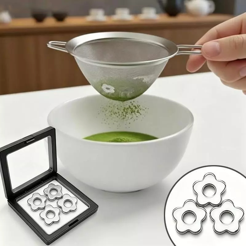 สแตนเลส Matcha Sifter Anti-Caking กันสนิมแป้งตะแกรงสําหรับ Professional Tea House ห้องครัวใช้