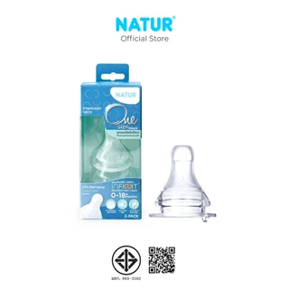[NEW] NATUR เนเจอร์ INFINIT จุกนมคอแคบอินฟินิท จุกนมเด็ก จุกนมไซซ์เดียว จุกนม ไม่ดูดไม่ไหล แพ็ก 2 (0-18M)