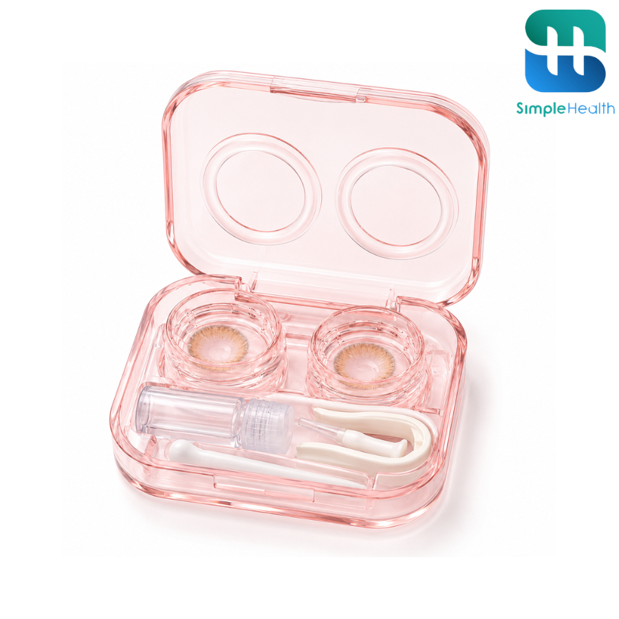 Simple Health ตลับคอนแทคเลนส์ กล่องใส่คอนแทคเลนส์ Contact lens Box Set พร้อมอุปกรณ์ ใช้งานง่าย