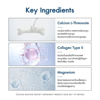 [ 1DayVit ] Calcium Balance - วิตามินบำรุงกระดูก แคลเซียม แอล-ทรีโอเนต คอลลาเจนไทพ์ทู แมกนีเซียม