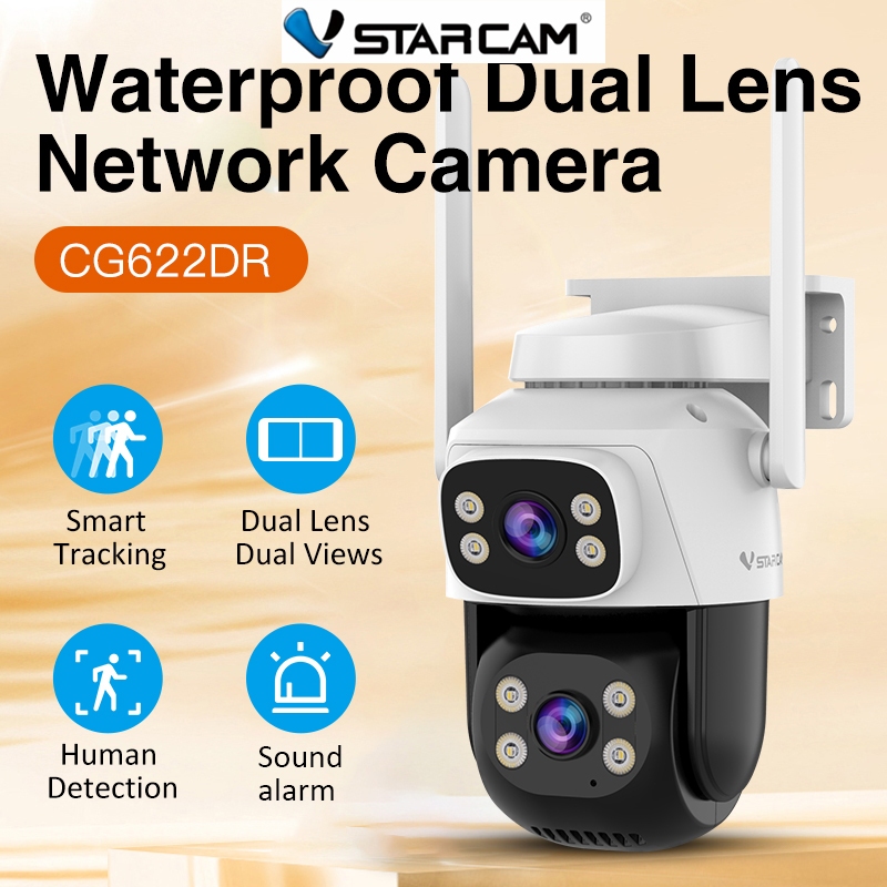 VSTARCAM CG622DR 4G SIM  กล้องวงจรปิดไร้สาย ความละเอียด 4MP (1080p)+(2 เลนส์กล้อง) ภาพสี Ai + ตรวจจั