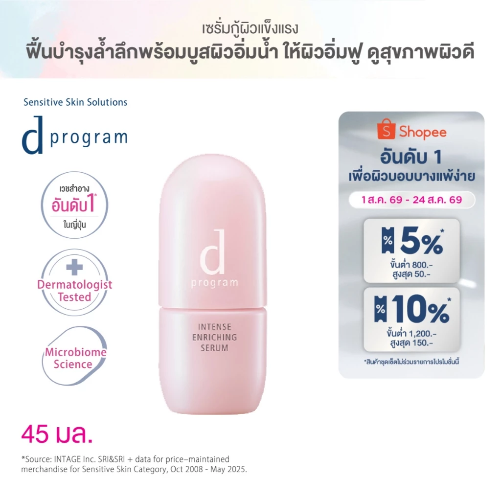 d program ดี โปรแกรม อินเทนซ์ เอ็นริชชิ่ง เซรั่ม 45 มล.