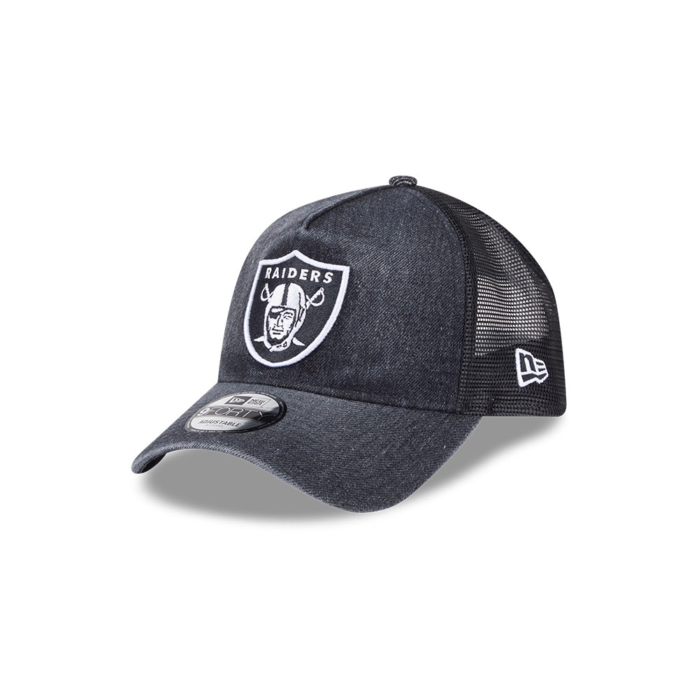 New Era قبعة شبكية Las Vegas Raiders دنيم — أسود