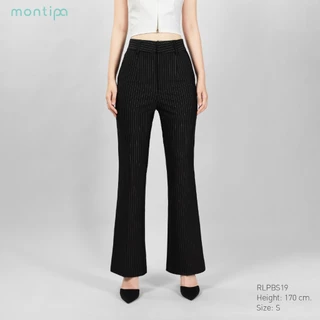 Montipa กางเกงขายาวทรงขาม้า ซิปและตะขอหน้า แต่งหูเข็มขัด ผ้า Span D RLPBS19