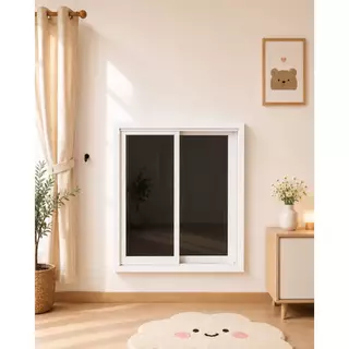 หน้าต่างบานเลื่อน อลูมิเนียม 2 ช่อง สูง 120x100cm.[ทรงสูงใหม่ล่าสุด][ล็อกซ้าย-ขวา][วงกบขอบใหญ่][ถูกสวยดีมีคุณภาพ][ส่งไว]