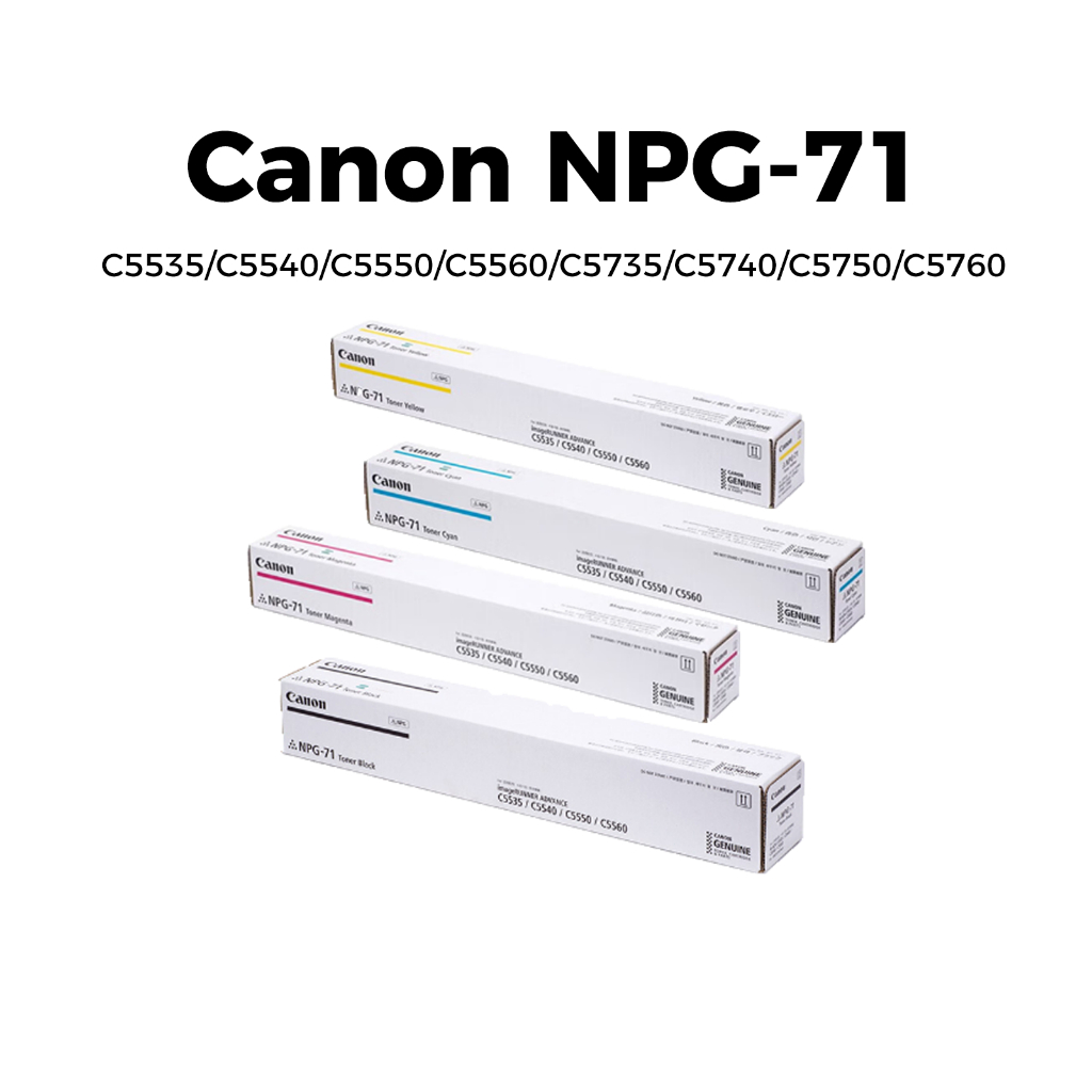 Canon imageRUNNER Advance NPG-71 Toner Black Cyan Yellow Magenta C5535 C5540 C5550 C5560 71 5535