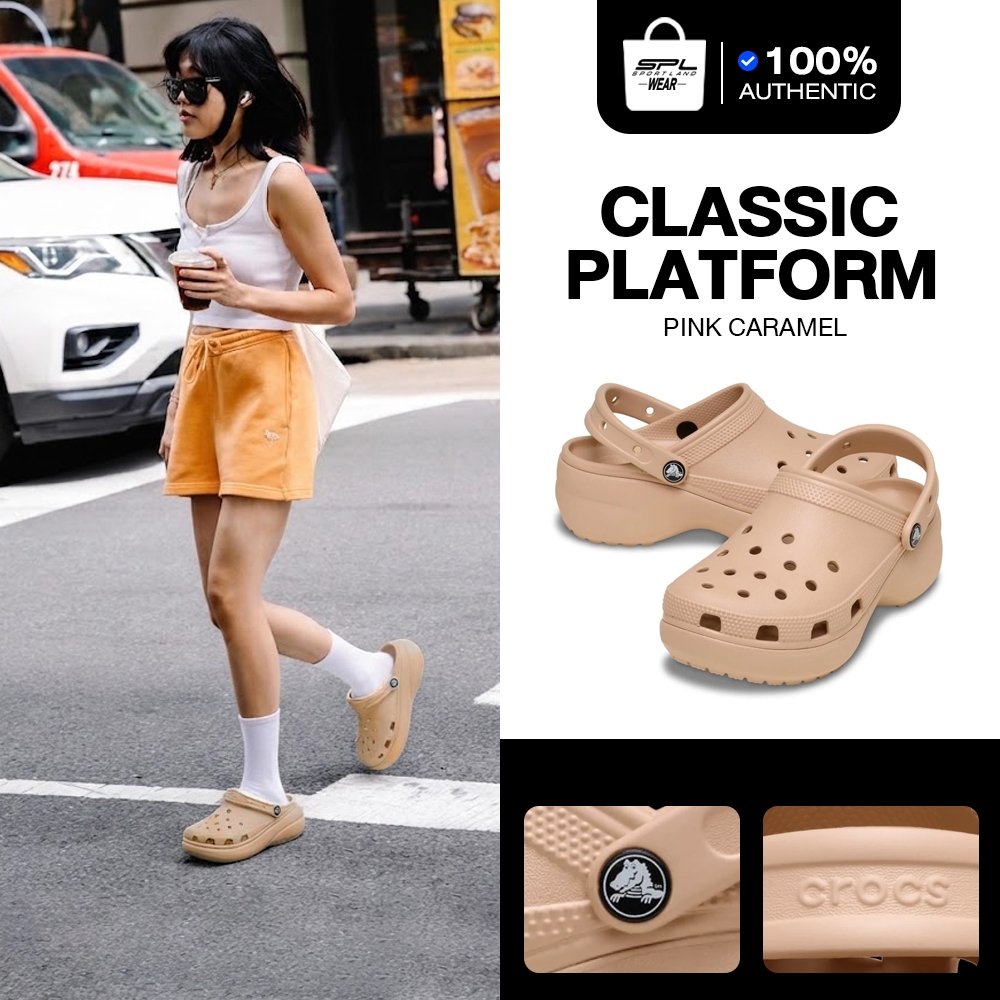 Crocs รองเท้าแตะ รองเท้าลำลองผู้หญิง Classic Platform Clog รุ่น 206750-7AF