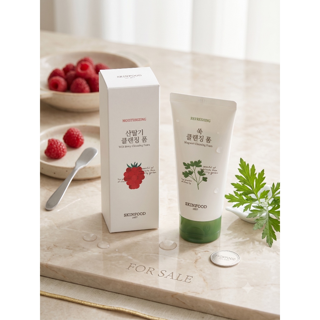 แท้ พร้อมส่ง Skinfood Wild Berry / Mugwort Cleansing Foam โฟมล้างหน้าสกินฟู๊ด