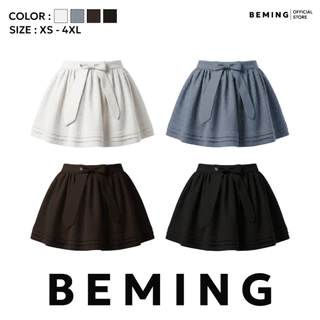 Bemingskirt101(XS-4XL) - Penny Skirt – กระโปรงดีไซน์หวานแต่งโบว์ถอดหรือเปลี่ยนตำแหน่งได้ พร้อมซิปซ่อนด้านข้าง