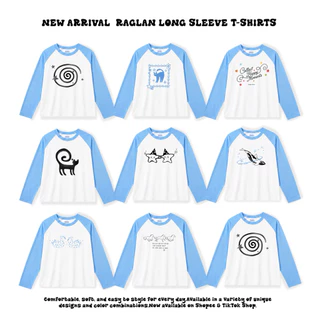 resign studio - เสื้อ Raglan เสื้อขาวแขนฟ้า☁️🐋