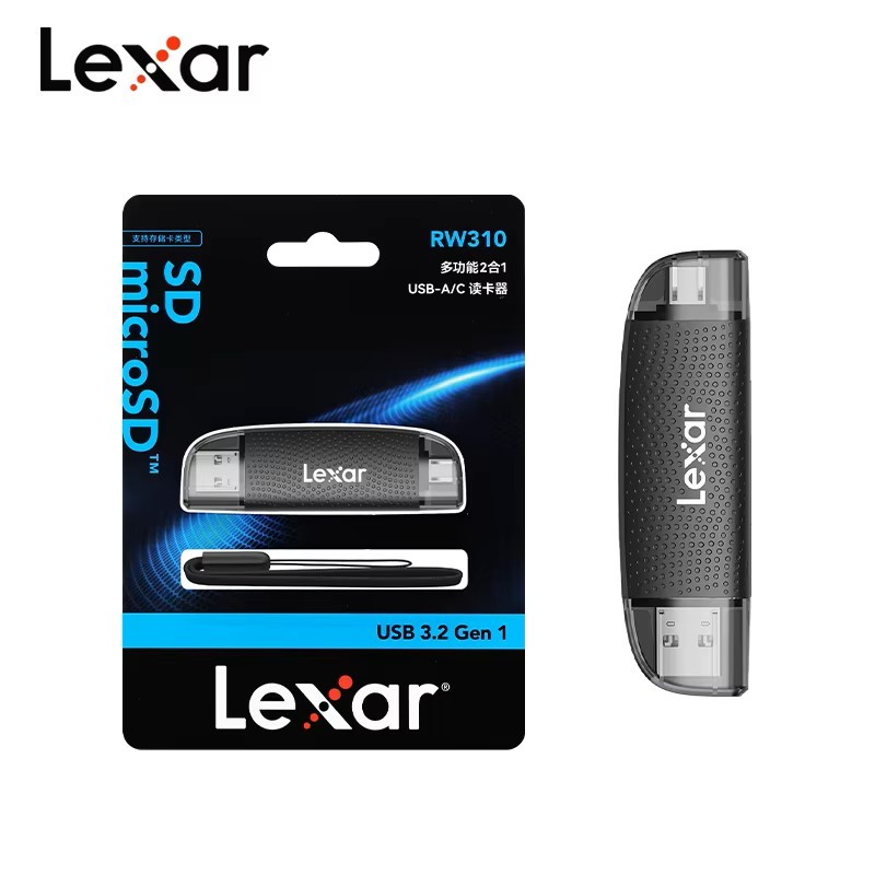 การ์ดรีดเดอร์ Lexar (LRW310X) Dual-Slot SD/MicroSD Card, USB-A/C, UHS-I Card Reader