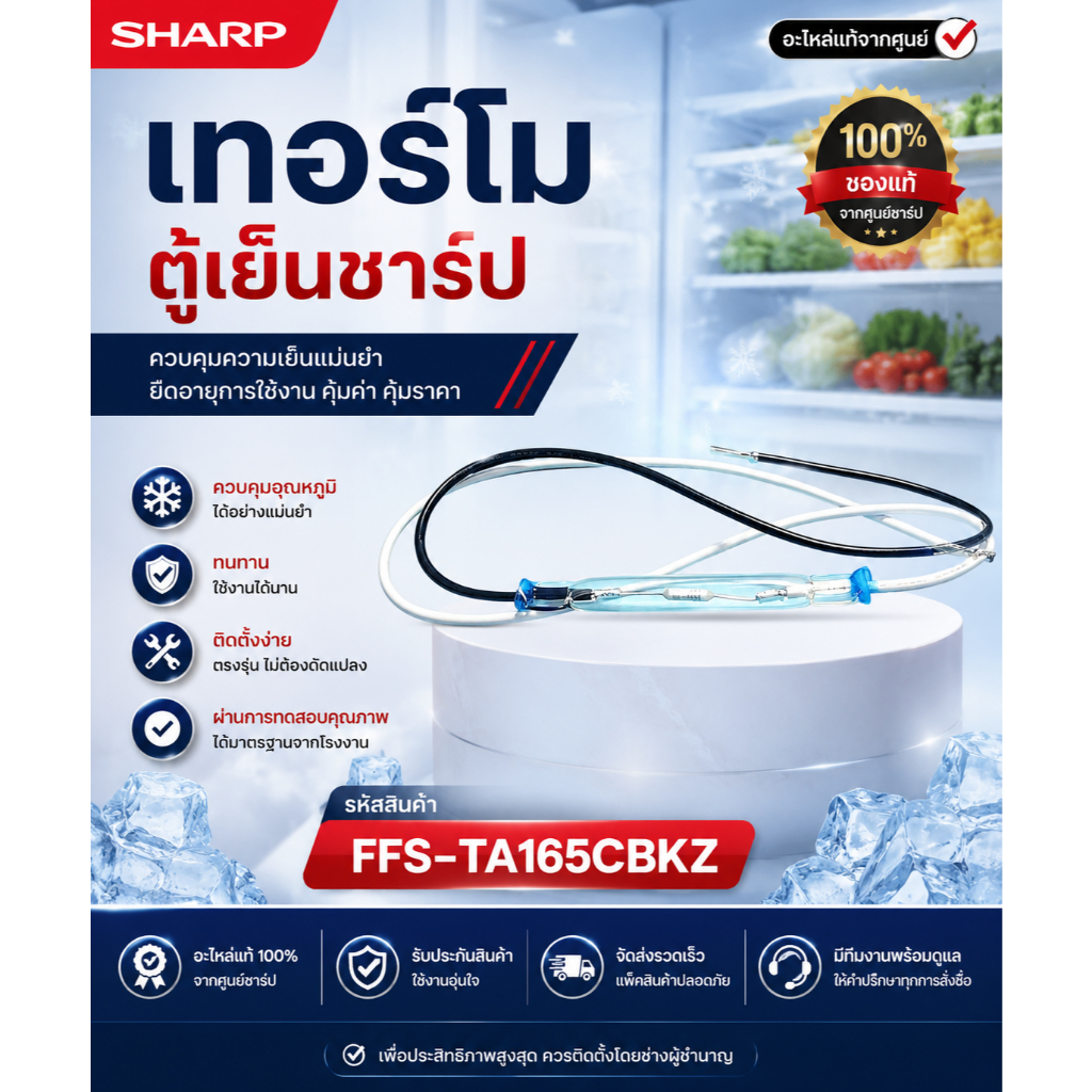 อะไหล่ของแท้/เทอร์โมตู้เย็นชาร์ป/SHARP(ชาร์ป/FFS-TA123CBKZ/FFS-TA165CBKZ