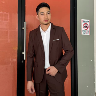 ชุดสูทรุ่นB19Dark walnut สูทสีน้ำตาลเข้ม XS-4XL กดสั่งซื้อแยกชิ้น