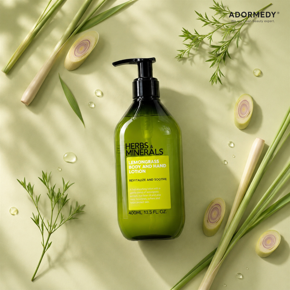 เฮิร์บแอนด์มิเนรอลโลชั่นทาผิวกายกลิ่นตะไคร้บ้าน Herbs & Minerals Lemongrass Body Lotion