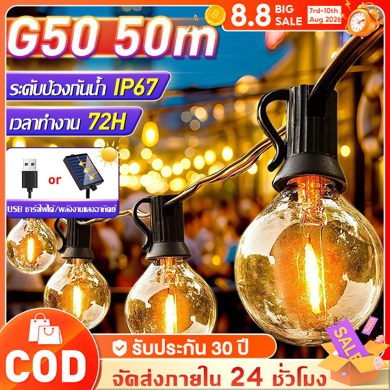 ไฟปิงปอง โซล่า ไฟประดับตกแต่ง ตกแต่งภายนอก ไฟประดับปีใหม่ ไฟ
