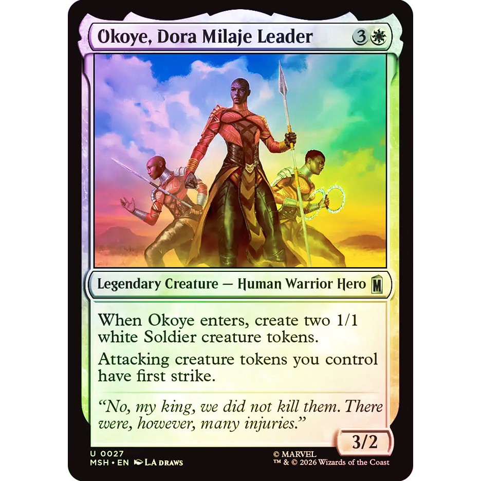 MTG - Magic The Gathering - Marvel Super Heroes - Okoye, Dora Milaje Leader - Near Mint - Foil