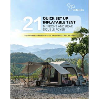 Vidalido Wish House 3.0 Air Tent เต็นท์เสาลม รุ่นใหม่ ขนาด 4-5 คน รับประกัน 2 ปี มี 2 ขนาดให้เลือก