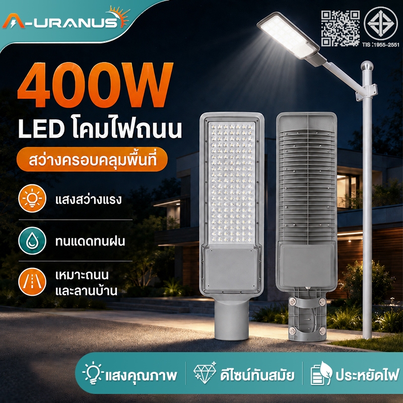 โคมไฟถนน led 220vโคมถนนโคมไฟติดผนังสปอร์ตไลท์led กลางแจ้งกันน้ำไฟสวนกลาง ไฟสปอร์ตไลท์