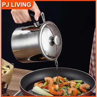 หม้อกรองน้ำมันความจุขนาดใหญ่ พร้อมตะแกรงกรองมีฝาปิดที่จับ ทนต่อความร้อนกันฝุ่นและกันแมลง