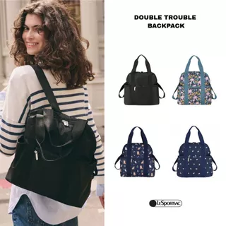 LeSportsac Double Trouble Backpack bag (Restock) กระเป๋าสะพายข้าง สะพายหลัง Style 2442