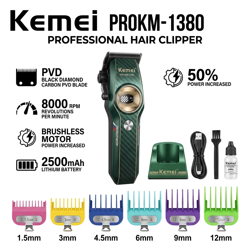 Kemei PROKM-1380 ปัตตาเลี่ยนไร้สาย Brushless Motor รุ่นใหม่