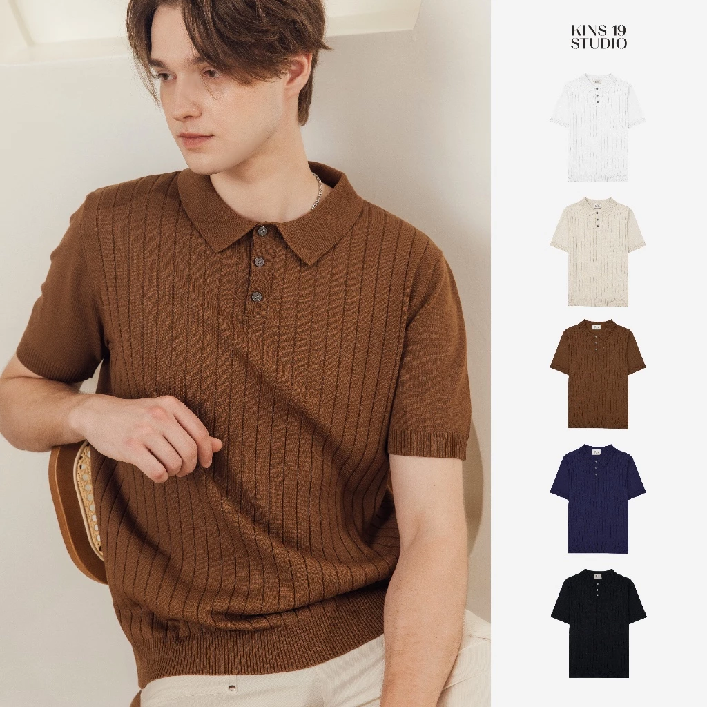 KINS | เสื้อโปโลคอปก โปโลแขนสั้น โปโลสีพื้น ของขวัญให้แฟน (KN101)