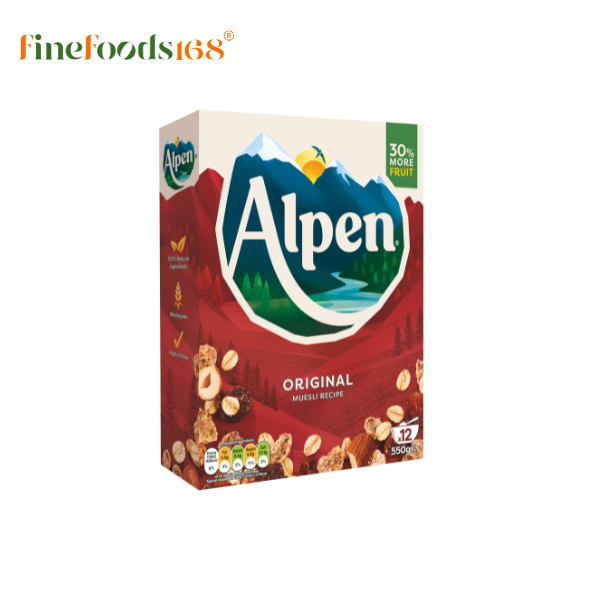 (หมดอายุ 25-11-2026 )อัลเพน ออริจินัล สวิส สไตล์ มูสลี 550 กรัม Alpen Original Swiss Style Muesli 55