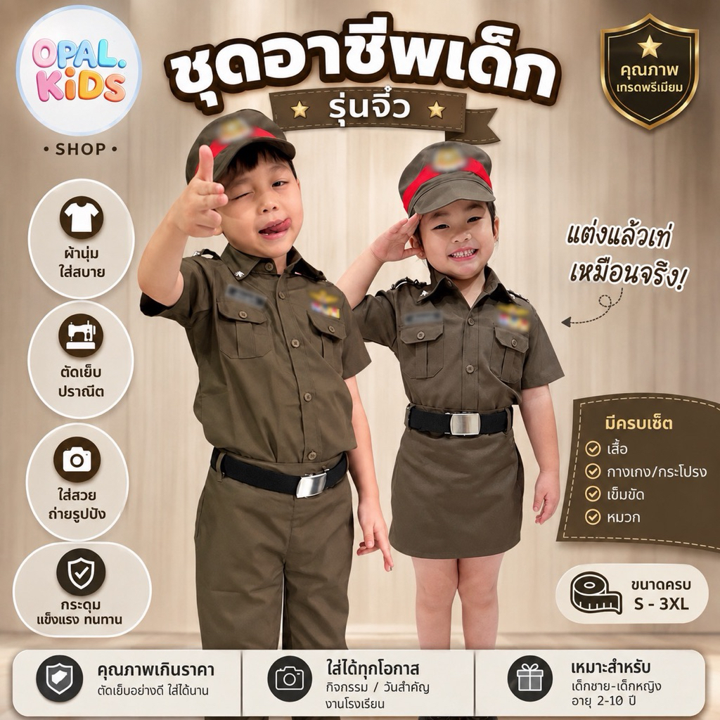 ชุดอาชีพเด็ก คอสเพลย์ By Opal kids Shop แถมของเล่น