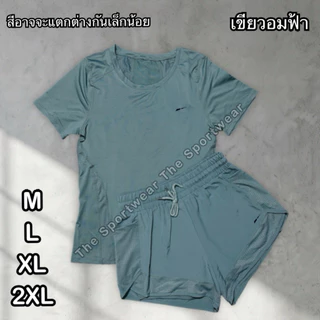 ชุดกีฬาผู้หญิง เสื้อ+กางเกงขาสั้น กางเกงวิ่งมีซับใน SS82