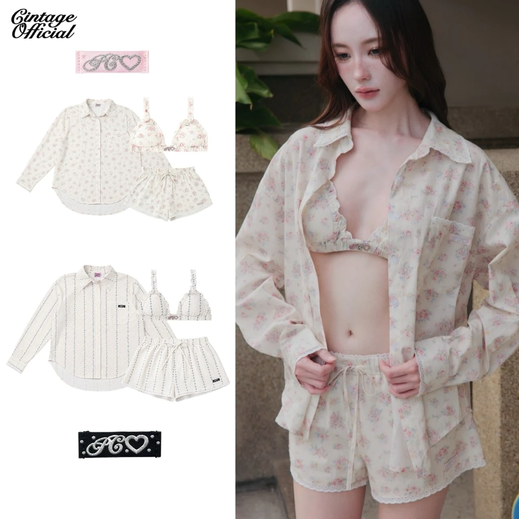Cintage x Pimmmmss | CT2226 เซตเชิ้ตบิกินี่ขาสั้นendless3312