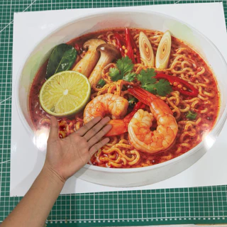 สติกเกอร์ไดคัทลายก๋วยเตี๋ยว (สำหรับตกแต่งร้านอาหาร) ขนาด S,M,L