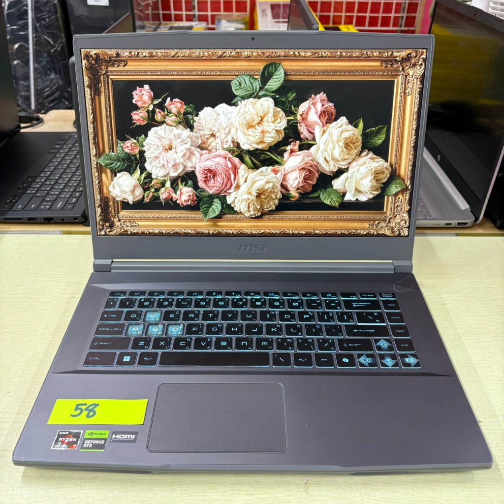 MSI  THIN  A15  B7UC - 450TH  ประกันศูนย์  24/07/2027  ประกัน  WTG  21/02/2027 สภาพเครื่องภายนอก  85