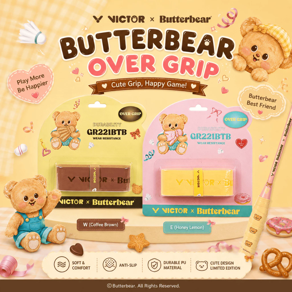 VICTOR Butter Bear GR221BTB กริปพันด้ามแบดมินตัน PU Over Grip ของแท้ Limited Collection butter bear