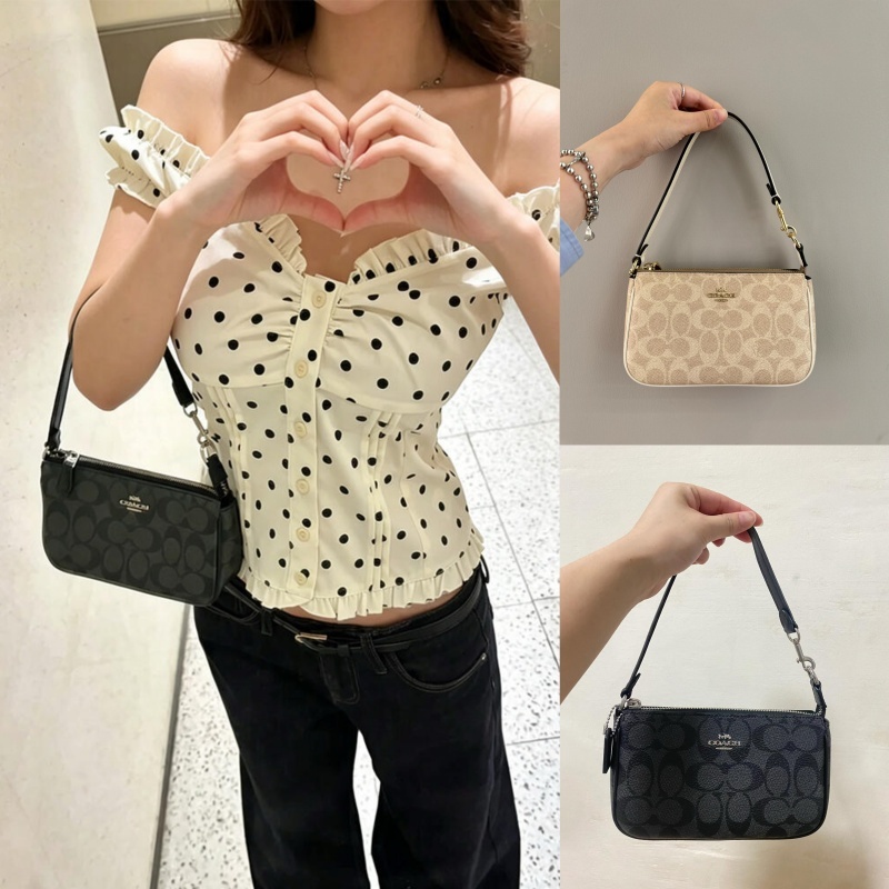 พร้อมส่งในไทย ใช้codeลดได้ COACH Nolita 19 In Signature Canvas กระเป๋าคล้องมือผู้หญิง