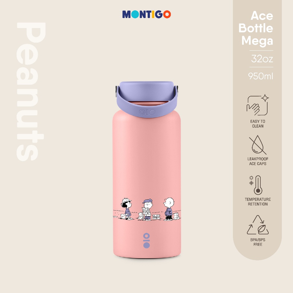 [ลิขสิทธิ์แท้] Peanuts Ace Mega Snoopy Snack Time 32OZ กระบอกน้ำเก็บความเย็น