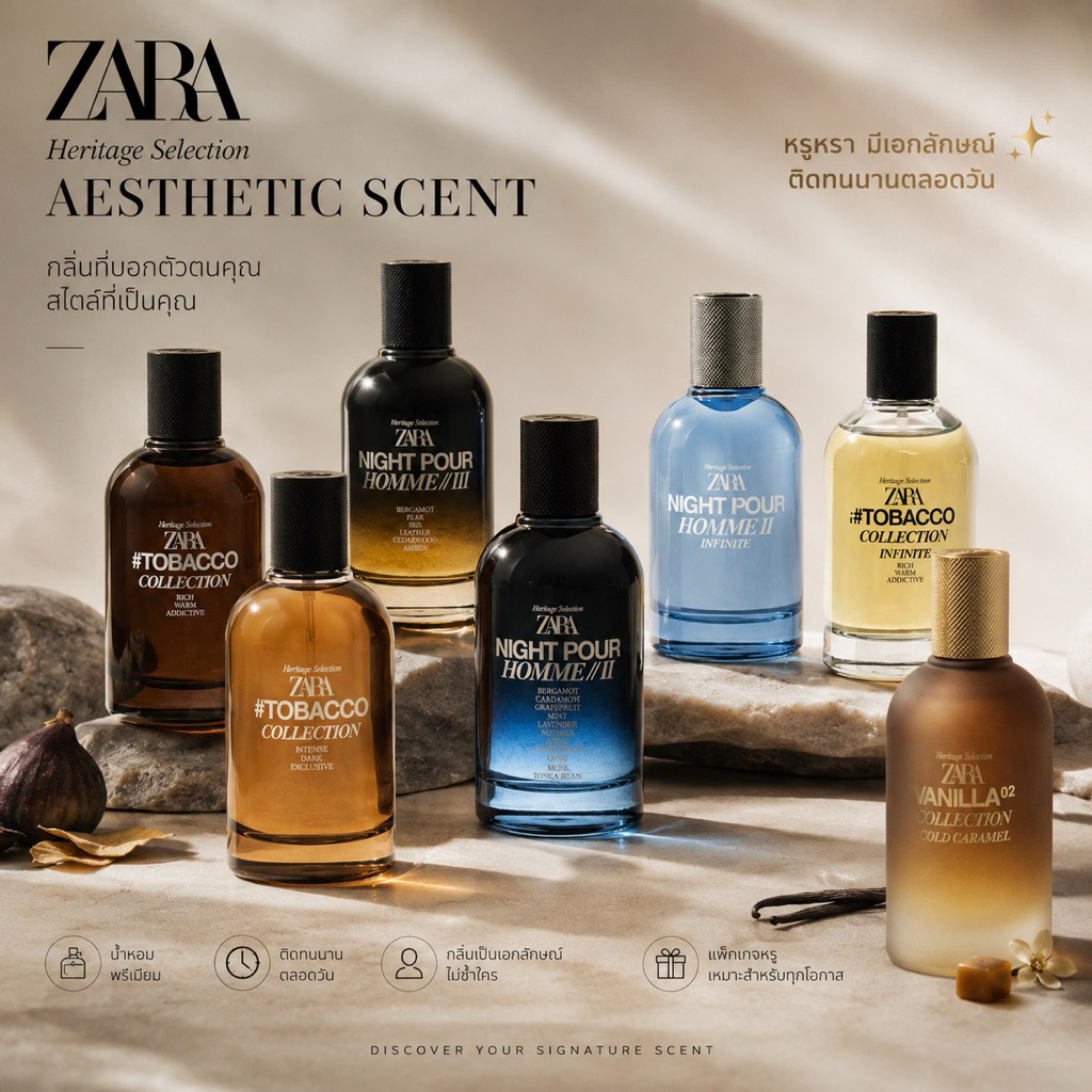 [🏷️ZARA แท้ 💯%]🥃 ZARA #TOBACCO COLLECTION & 🍦 ZARA VANILLA COLLECTION