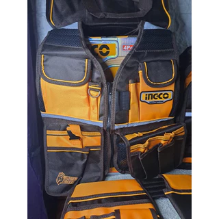 Ingco เสื้อกั๊กใส่เครื่องมือช่าง Tool vest ขนาด 48x60x3cm รุ่น HTVT09028 รับน้ำหนักสูงสุด: 3กก