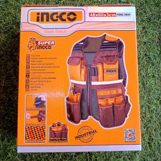 Ingco เสื้อกั๊กใส่เครื่องมือช่าง Tool vest ขนาด 48x60x3cm รุ่น HTVT09028 รับน้ำหนักสูงสุด: 3กก