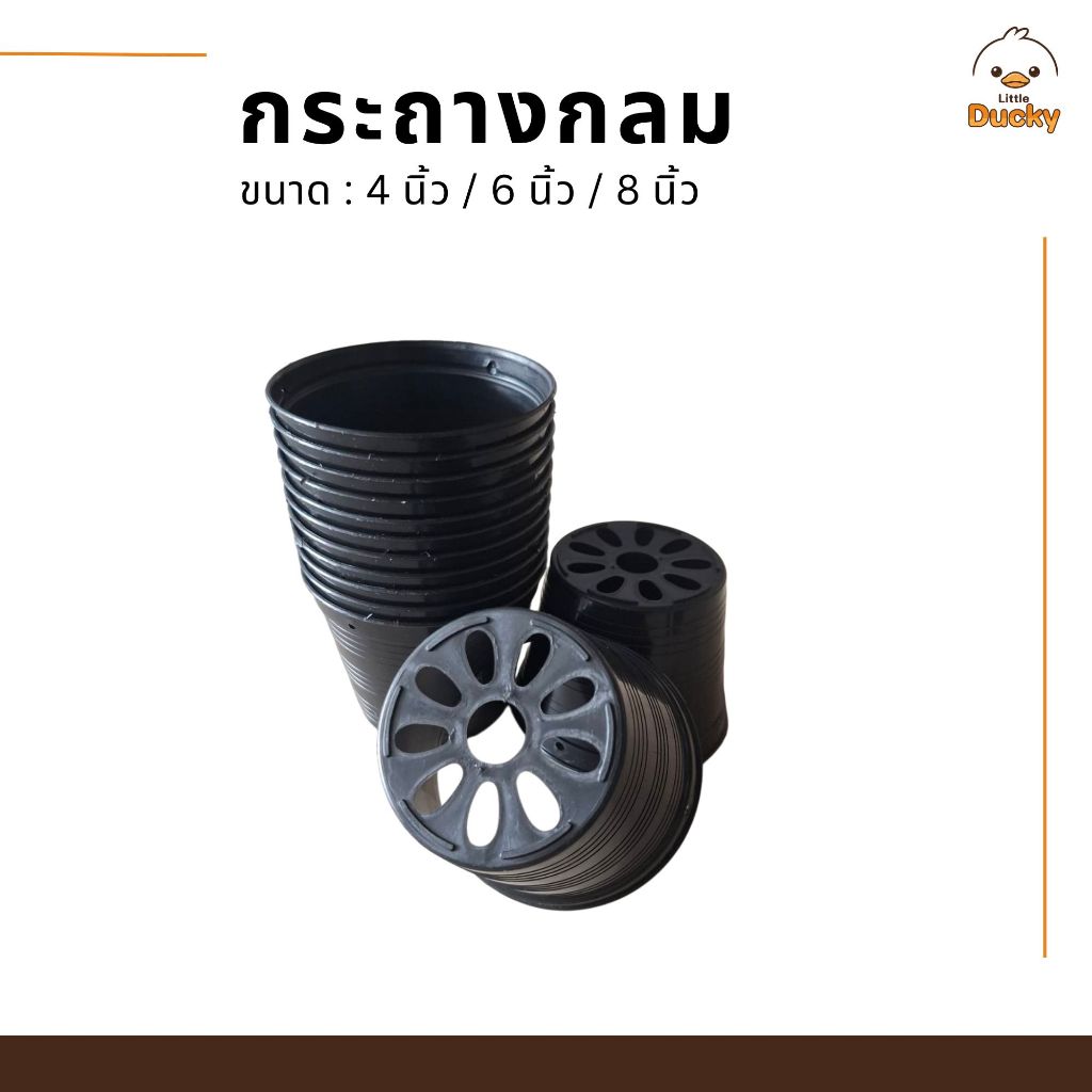 [แพ็ค 10 ใบ] กระถางพลาสติก สีดำ มีหลายขนาด กระถางเพาะกล้า